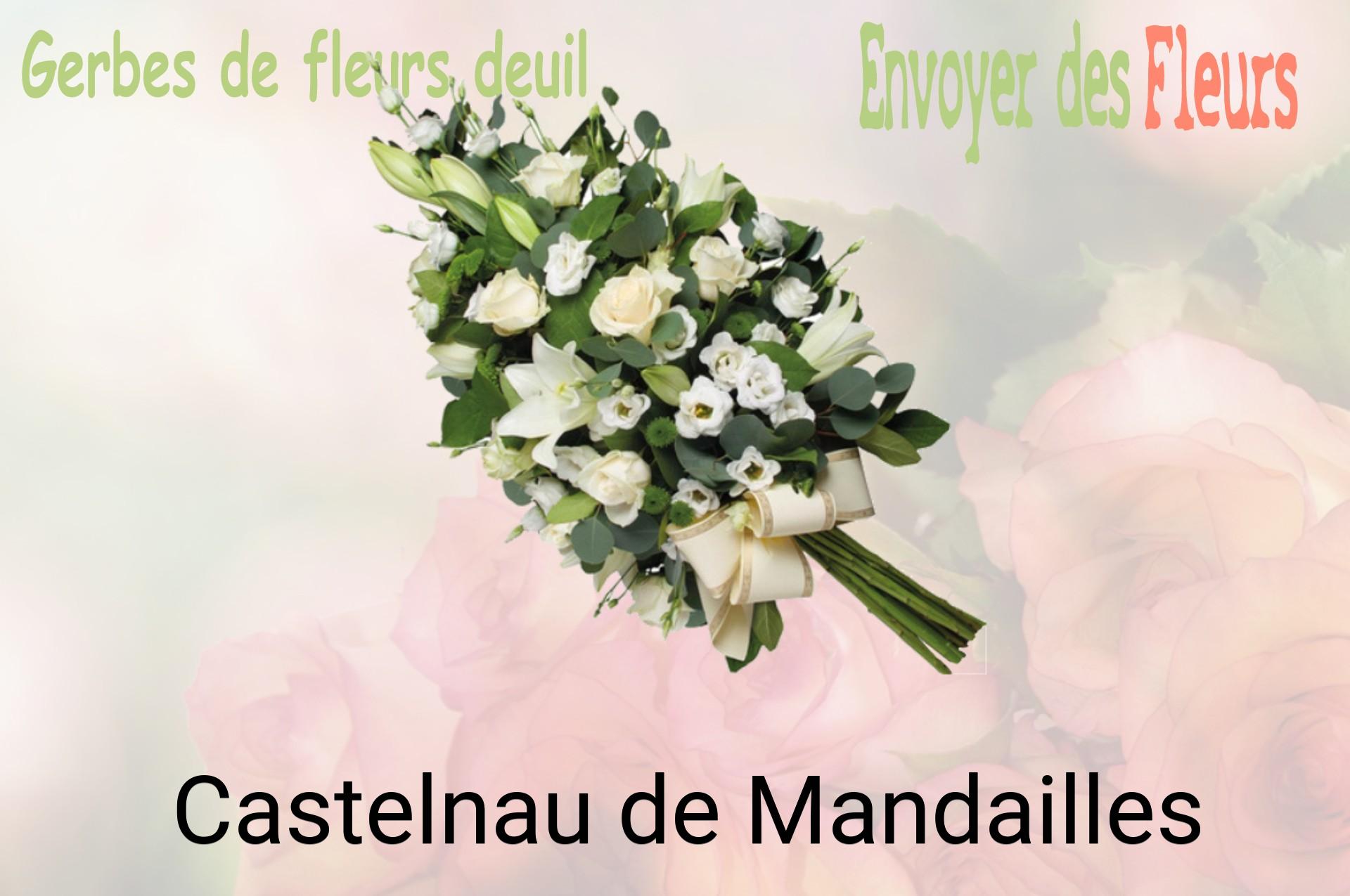 Gerbe de fleurs de deuil livrée à Castelnau-de-Mandailles